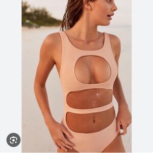 Lee+Lani Soft Pink Cut Out One Piece Swimsuit